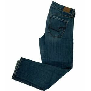 American Eagle Jeans Womens 8 Super Stretch Straight Mid Wash Streetwear Denim